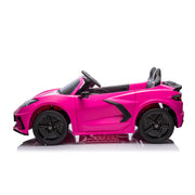 Licensed 24V Chevrolet Corvette C8 Kids Ride On 2 Seater Car, Leather Seat, Rubber Tires