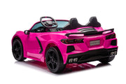 Licensed 24V Chevrolet Corvette C8 Kids Ride On 2 Seater Car, Leather Seat, Rubber Tires